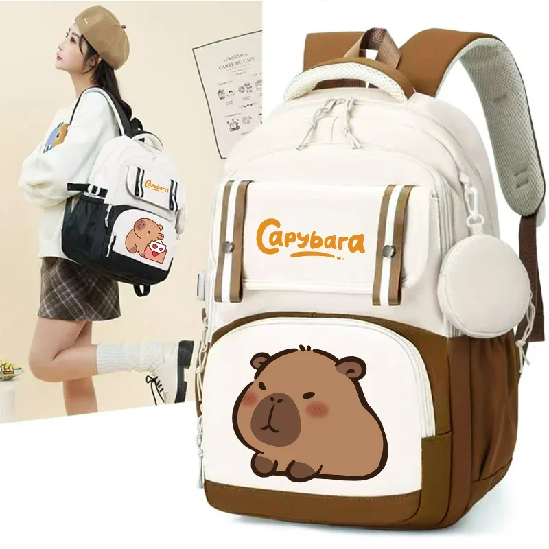 

Kawaii Capybara Backpack Large Capacity Travel Y2k Bag Teenagers Student Boys Girls Fashion Rucksacks Back To School Kids Gifts