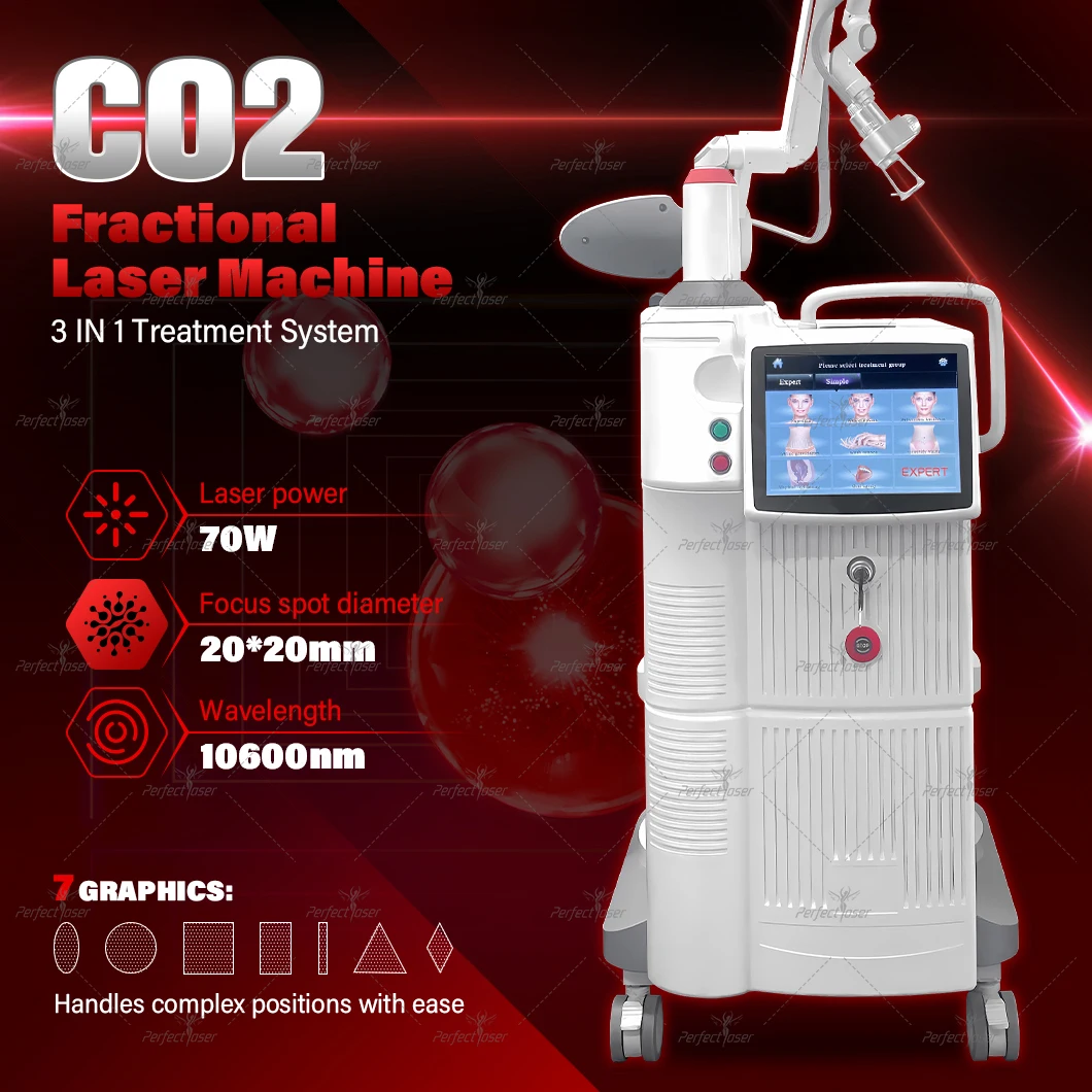 Perfectlaser Co2 Fractionele Lasermachine 3 In 1 Behandelingssysteem Huid Vaginale Aanscherping Rimpel Litteken Verwijdering Schoonheidsapparatuur