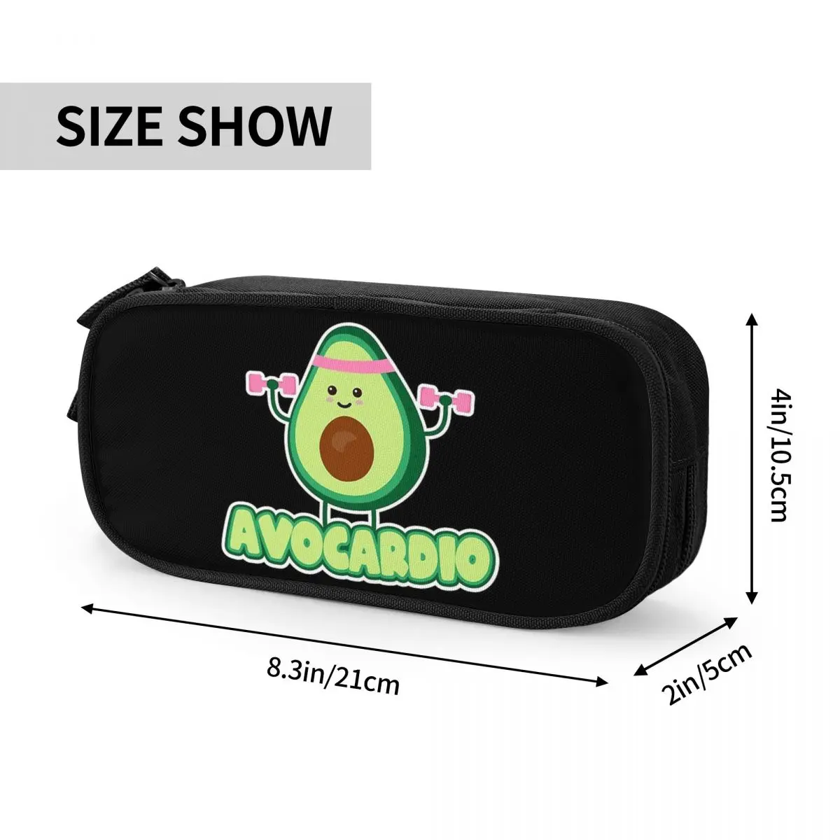 Avocardio Avocado Cardio Pencilcases Vegan Pencilcases Pen Box per studenti grande borsa portaoggetti cancelleria cosmetica per ufficio