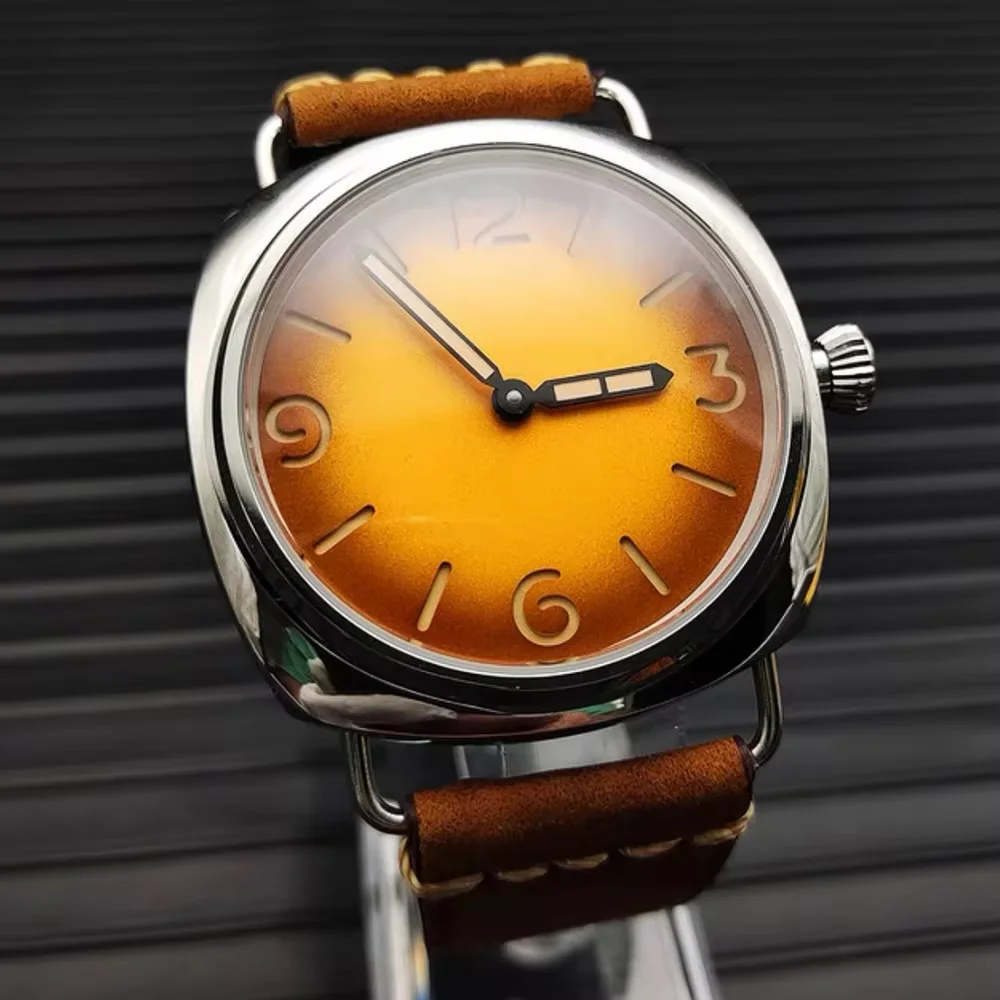 

45mm Men's Watch Italian Military Retro Men Watch Mechanical Sterile Dial ST3600 Manual ETA 6497 Movement Stainless Steel Case
