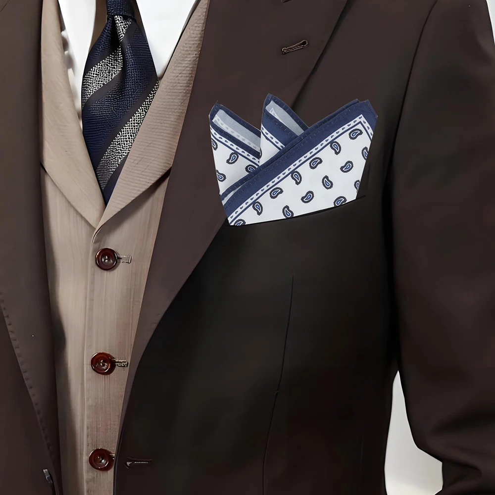 Nuevo diseño Paisley impreso Retro hombres de negocios pañuelo cuadrado de bolsillo accesorios de traje pañuelo bufanda para el pecho regalo de 11,81 pulgadas