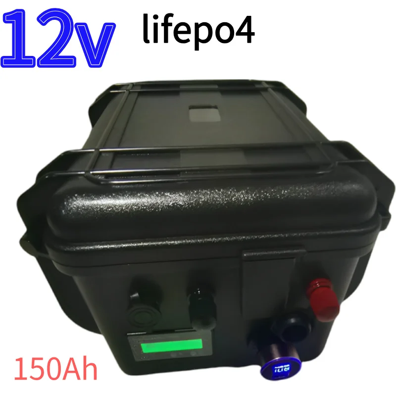 Deep Cycle 12V 150Ah LiFePO4 Phosphate Battery Pack for Boat Motor Inverter RV Marine Backup Power EU US Tax Free High Capacity