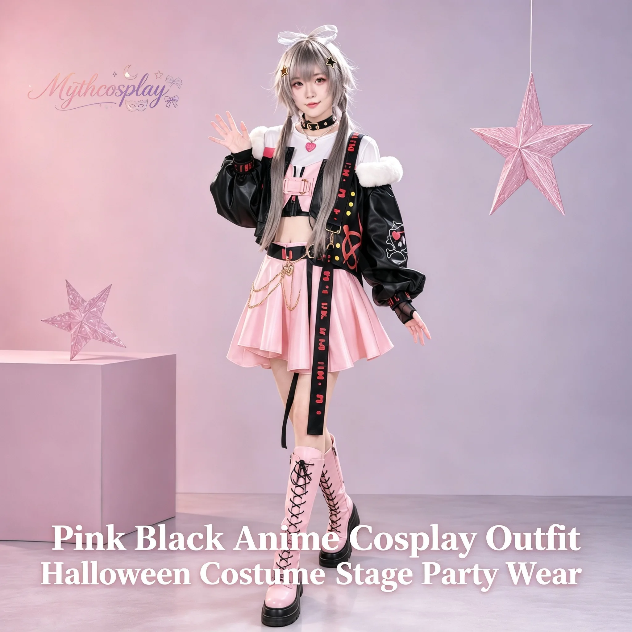 Luo Tianyi Cosplay Costume Vsinger Underground Rock Outfit Jacket Daily Wear Full Set Halloween Carnival Party Outfit