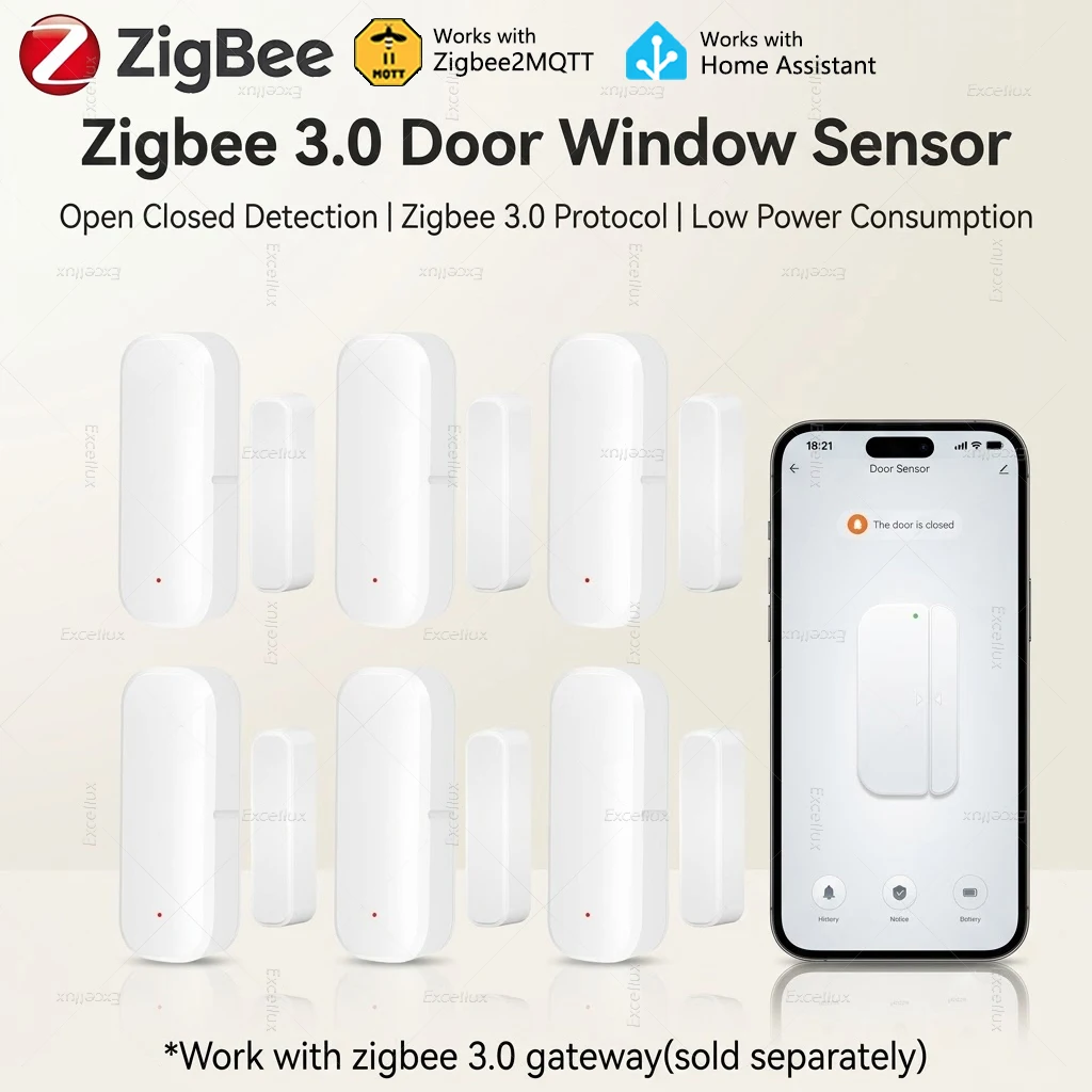 zigbee-ドアセンサー-ウィンドウセンサー-盗難防止磁気接触センサー-ハブが必要-ホームアシスタントと連携-zigbee2mqtt-yandex-alexa
