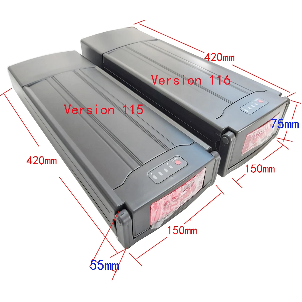 250W 500W Rear Rack Ebike Batteries 36V 10Ah 12ah 15Ah 17.5Ah 20Ah Battery Pack with 42V Charger for 250W 350W Electric Bicycle