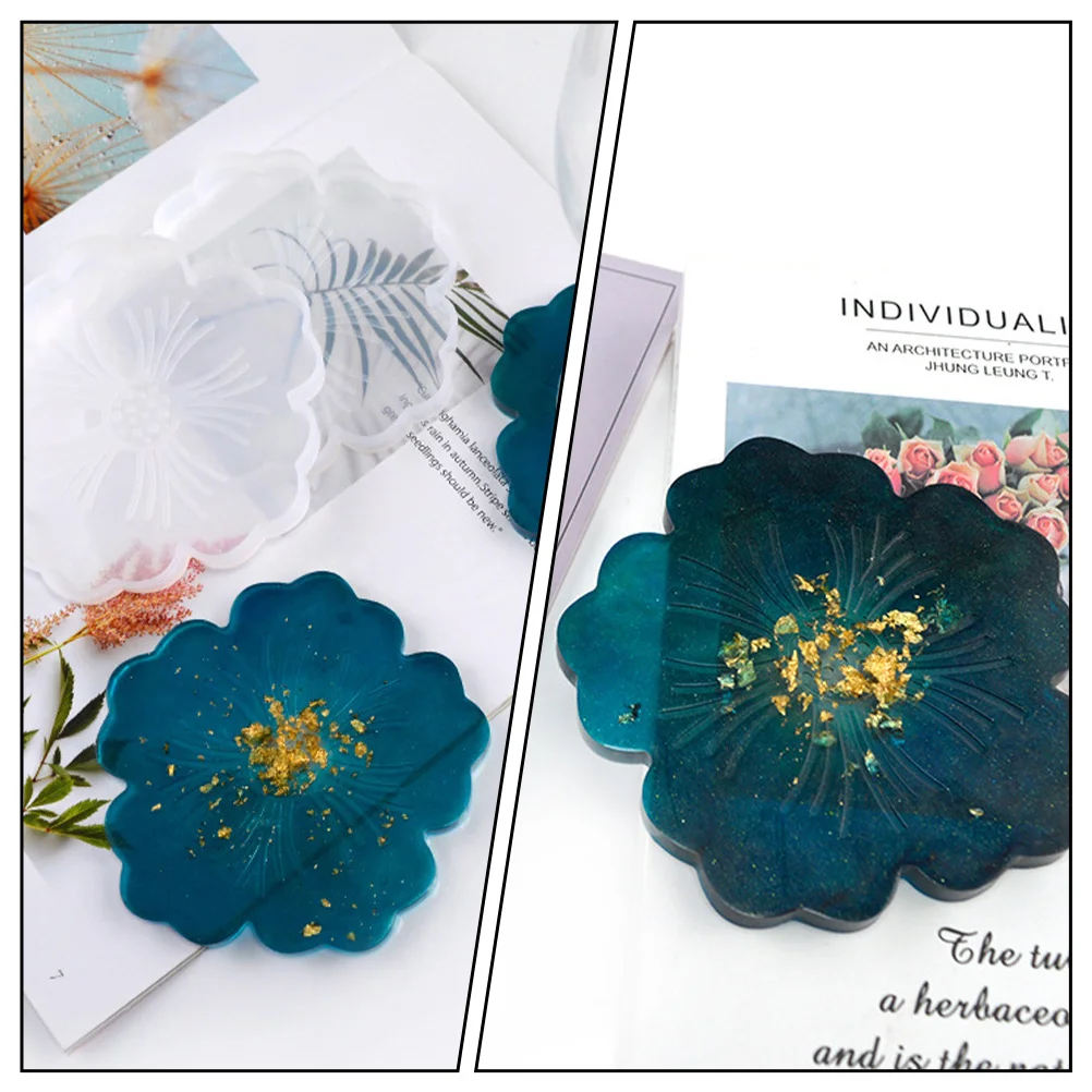 

3 Pcs Diy Making Mold DIY Flower Coaster Mold Craft Resin Casting Flexible Durable Home Decor Table Flower Epoxy