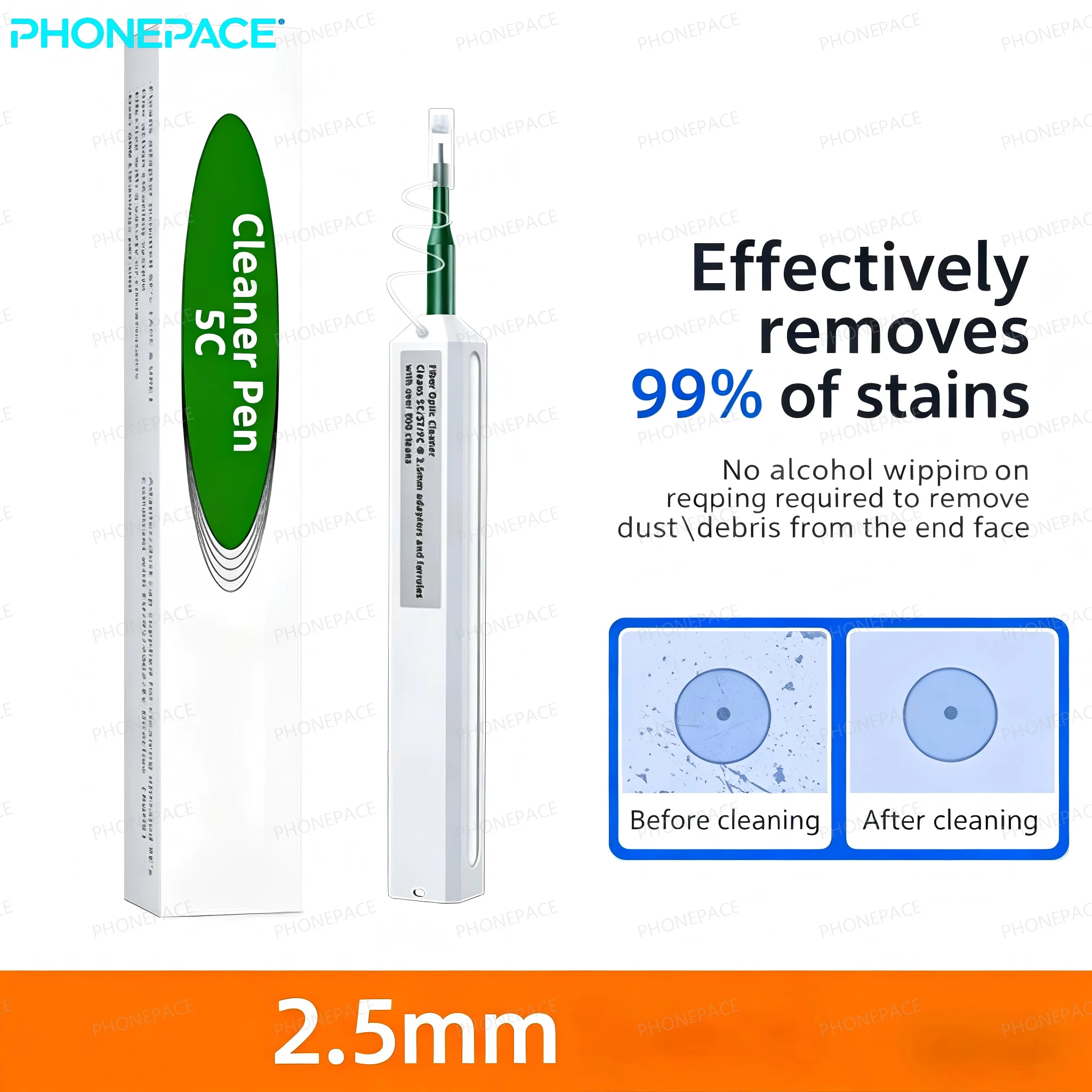 SC FC ST 2.5mm LC MU 1.25mm Fiber Optic Cleaning Pen One Click Cleaner Tool For Optical Connector