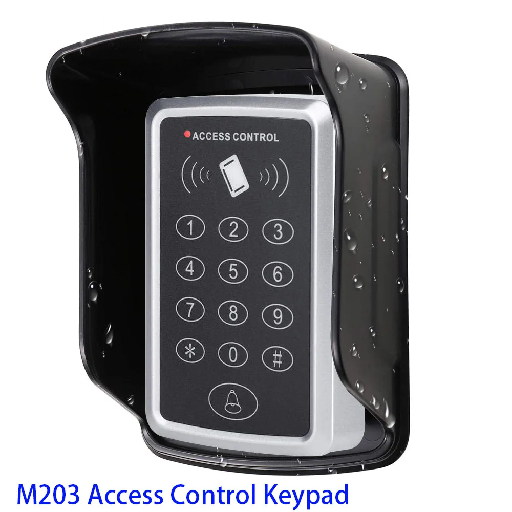 M203 แบบสแตนด์อโลนปุ่มกดควบคุมการเข้าถึง RFID คีย์บอร์ดระบบกันน้ํากลางแจ้ง 125KHz Controller Card Reader