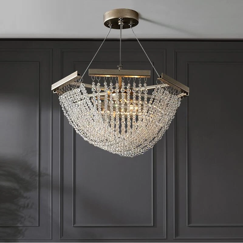 

French crystal chandelier living room luxury American crystal chain restaurant lighting fixtures