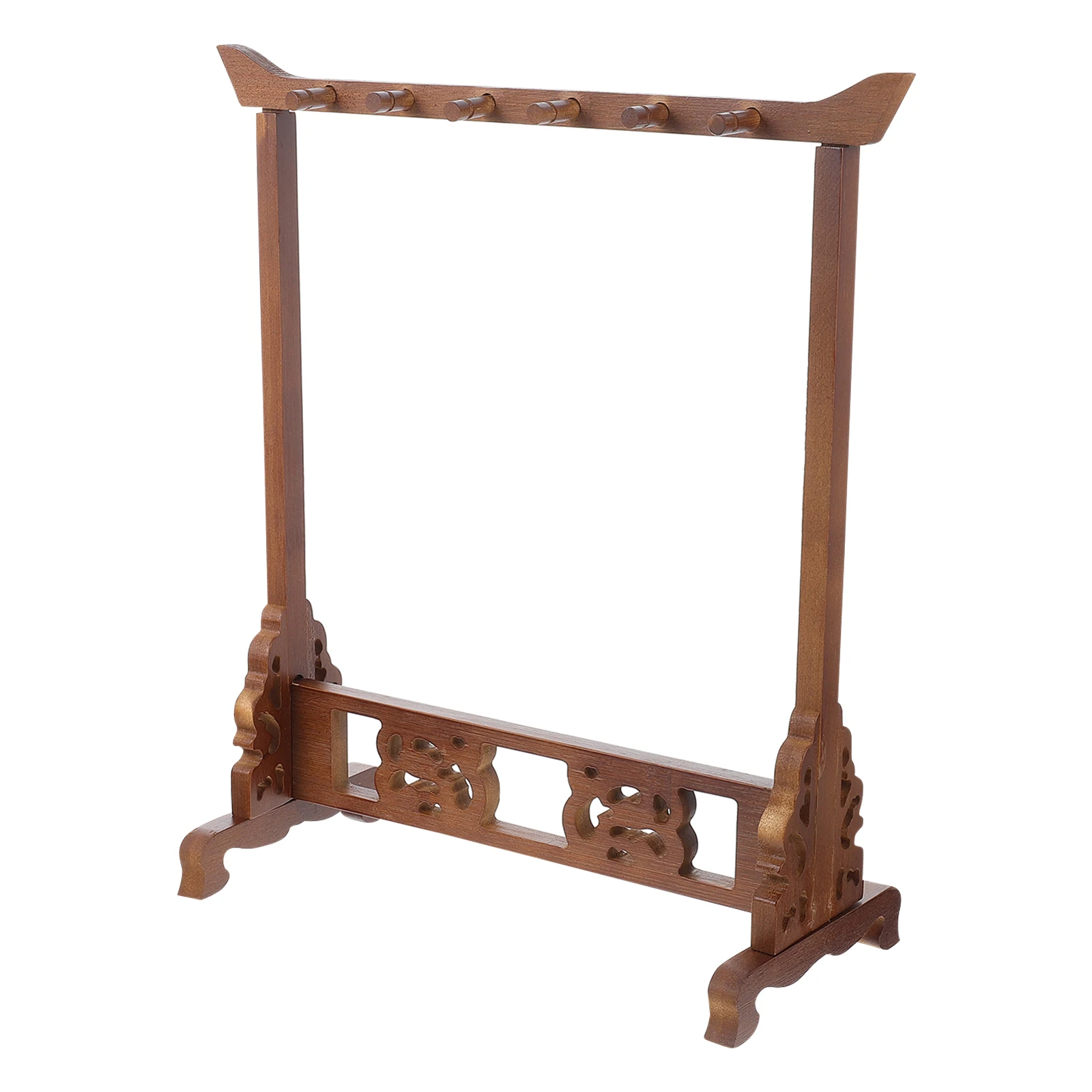 

1pc Bamboo Brush Holder Vintage Ink Desktop Decor Creative Pen Organizer Rack Multi-Functional Brush Rest Storage Rack