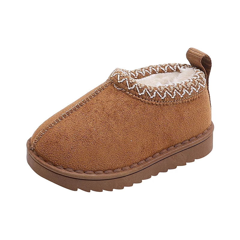 Kids Ethnic Woven Fleece Lined Snow Boots, Children Retro Warm Ankle Boots, Non-Slip Thick Sole Toddler Winter Boots