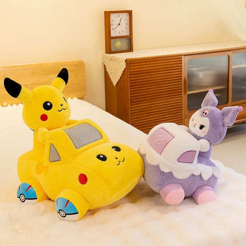 新しい漫画サンリオかわいい変身小型車ぬいぐるみ車クロミメロディぬいぐるみ人形装飾誕生日ギフト