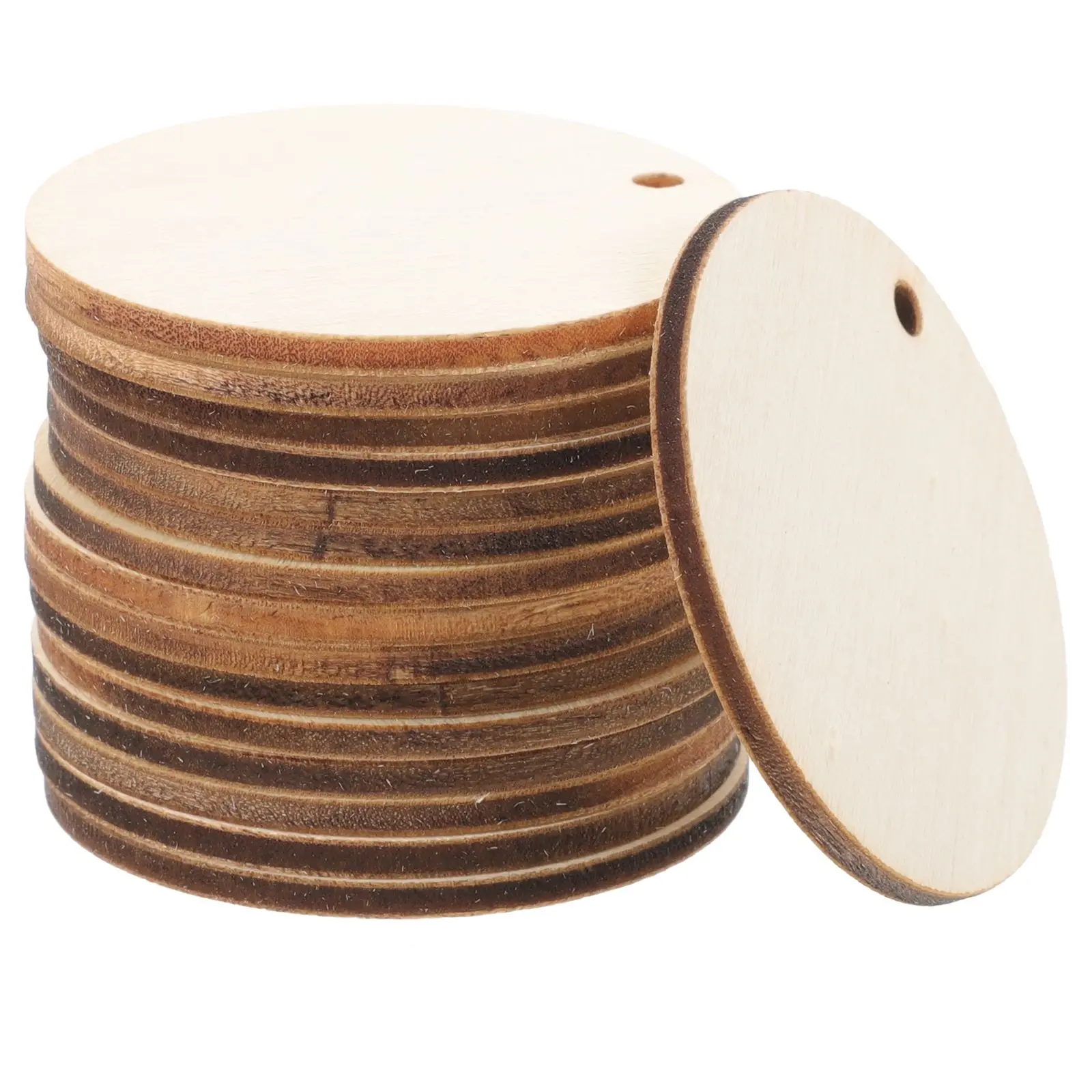 

50 Pcs Wooden Decorative Discs Craft Blanks Unfinished Slice Round Wood Piece DIY Projects Home Party Wedding Decoration