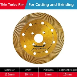 115mm Saw Blade For Porcelain Tile Ceramic Dry/Wet Cutting Stone Cut Off Saw Blade Cutting Disc Tools