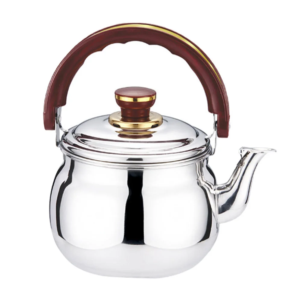 Camping Water Jug Chirping Kettle Teapot Whistling Thicken Silver Stainless Steel Bottle