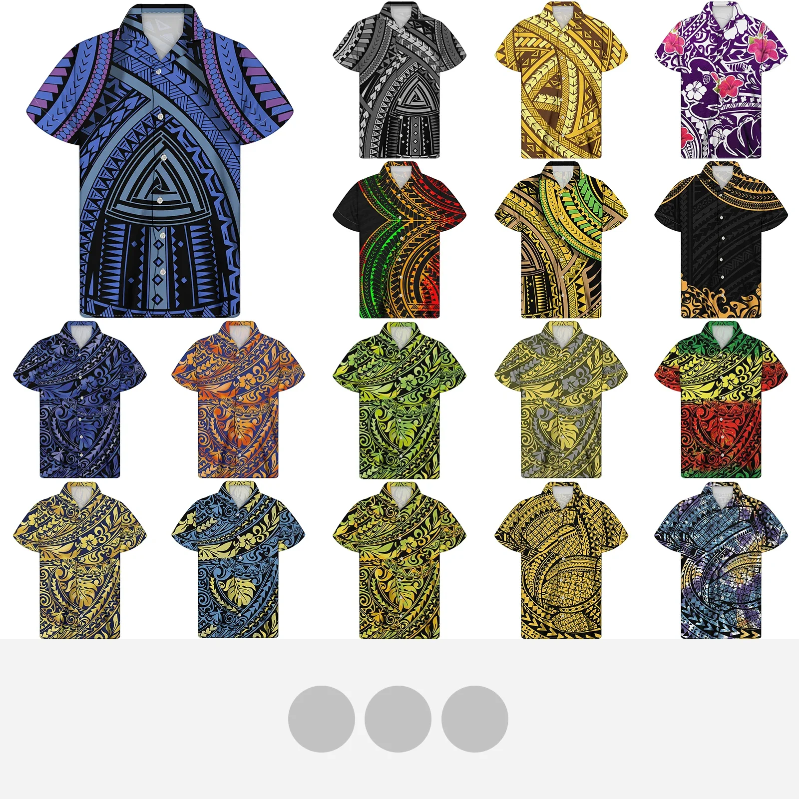 

Polynesian Tribal Men Cuban Guayabera Shirt Summer/Spring Male Blouse Button Down Man Tops Shirts Streetwear Colorful Beach Wear