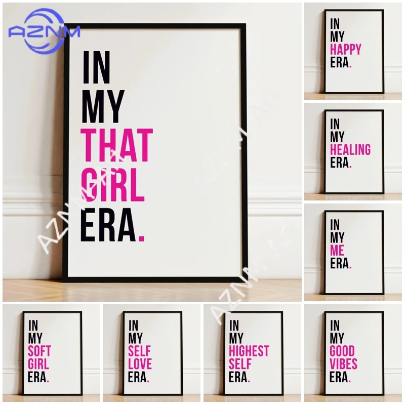 Pink Inspirational Quote Wall Art Poster Positive Affirmatio