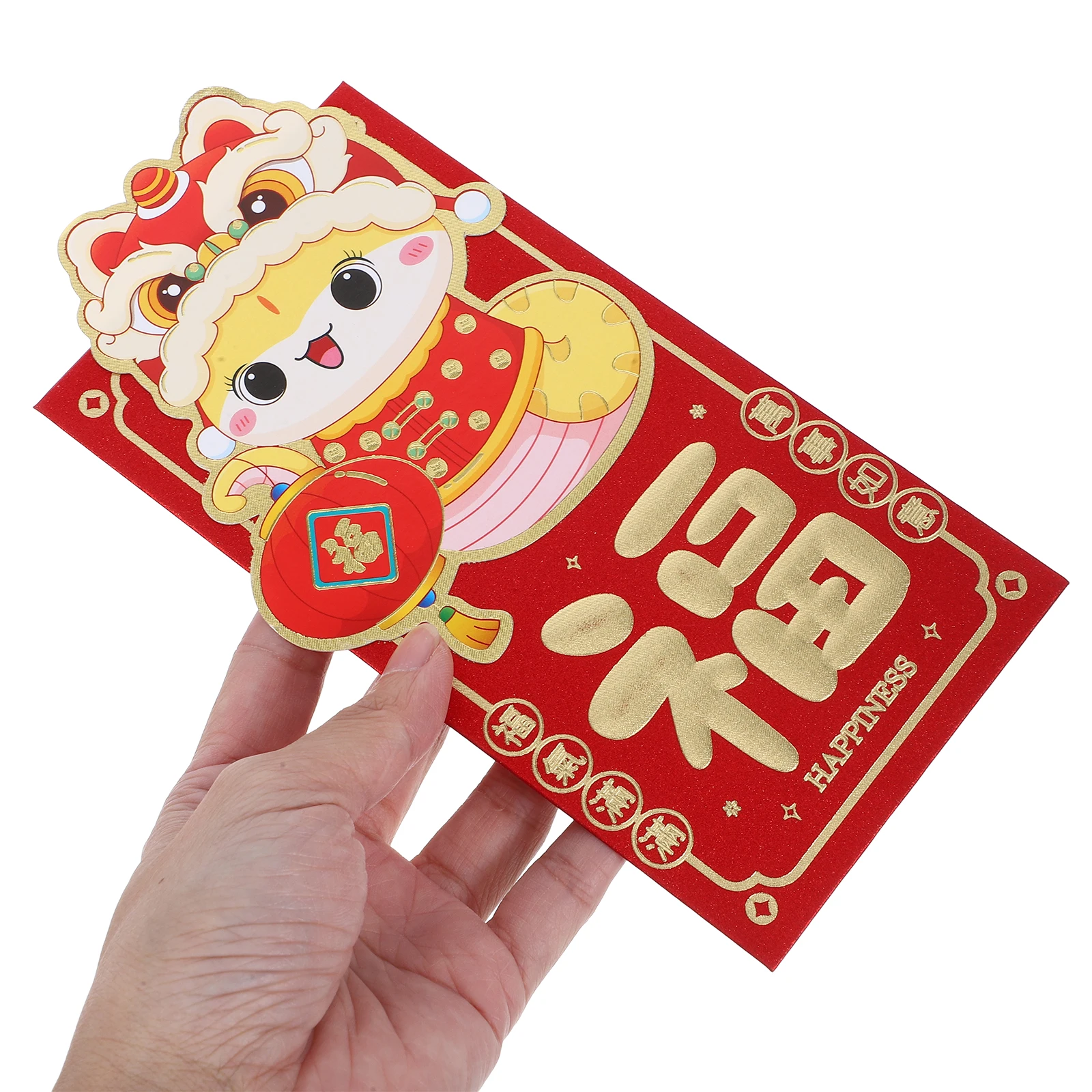 12 Pcs Cartoon Red Envelope Chinese New Year Decor Envelopes Cards with Pocket Packet Snake