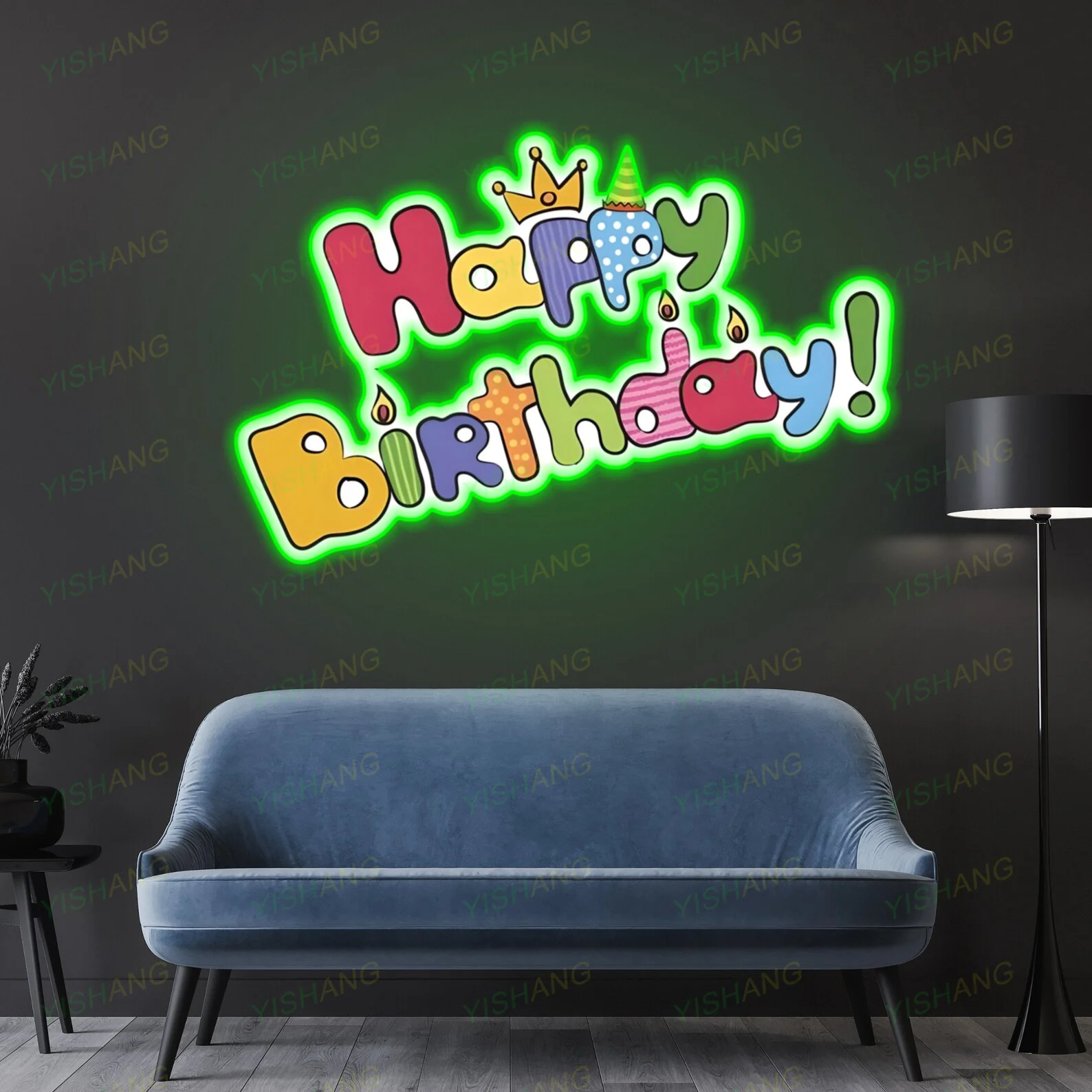 

Happy Birthday Neon Sign, Custom Party Neon Light, Event Wedding Party Decor LED Neon Lights Night Light Home Room Wall Decorati