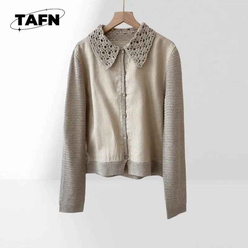 25  Cashmere Warm Leisure Women's Sweater Trendy Simple Beautiful Exquisite Color Matching Beautiful 55% WOOL 45%LINEN