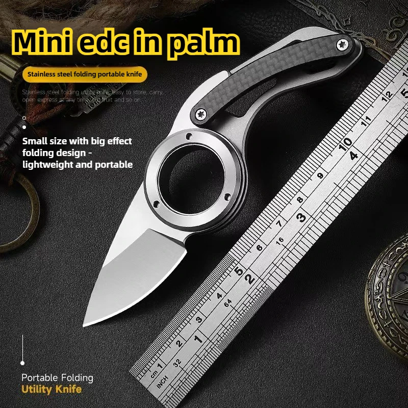 

New Stainless Steel Convenient Folding Emergency Self-defense Knife Rotating Outdoor Fruit Knife