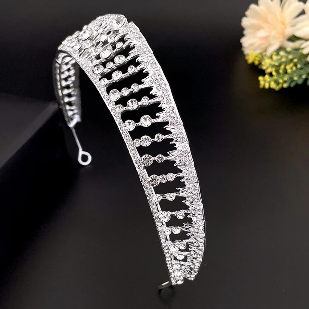 

Shining Rhinestone Tiara Silver Crown Headwear For Women Girls Wedding Bridal Prom Birthday Party Festival Cosplay Photo Prop