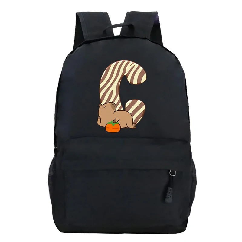 Capybara Alphabet Kawaii Backpack for School Kawaii Anime Cosplay Bag Travel Bag School Student Girl Gift
