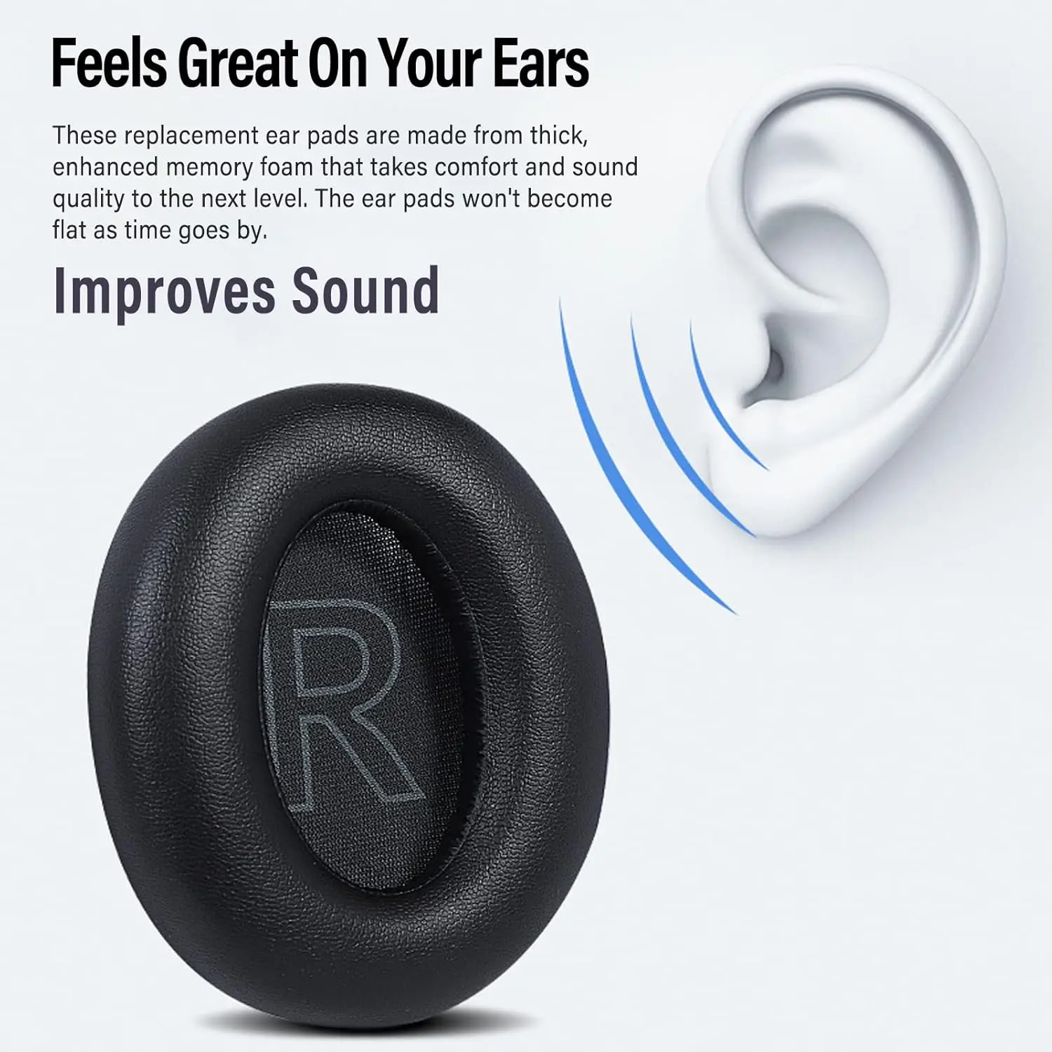 Life Q30 Q35Ear Pads Сменные амбушюры из пенопласта Мягкие протеиновые кожаные амбушюры, совместимые с Anker Soundcore Life Q30/Q30