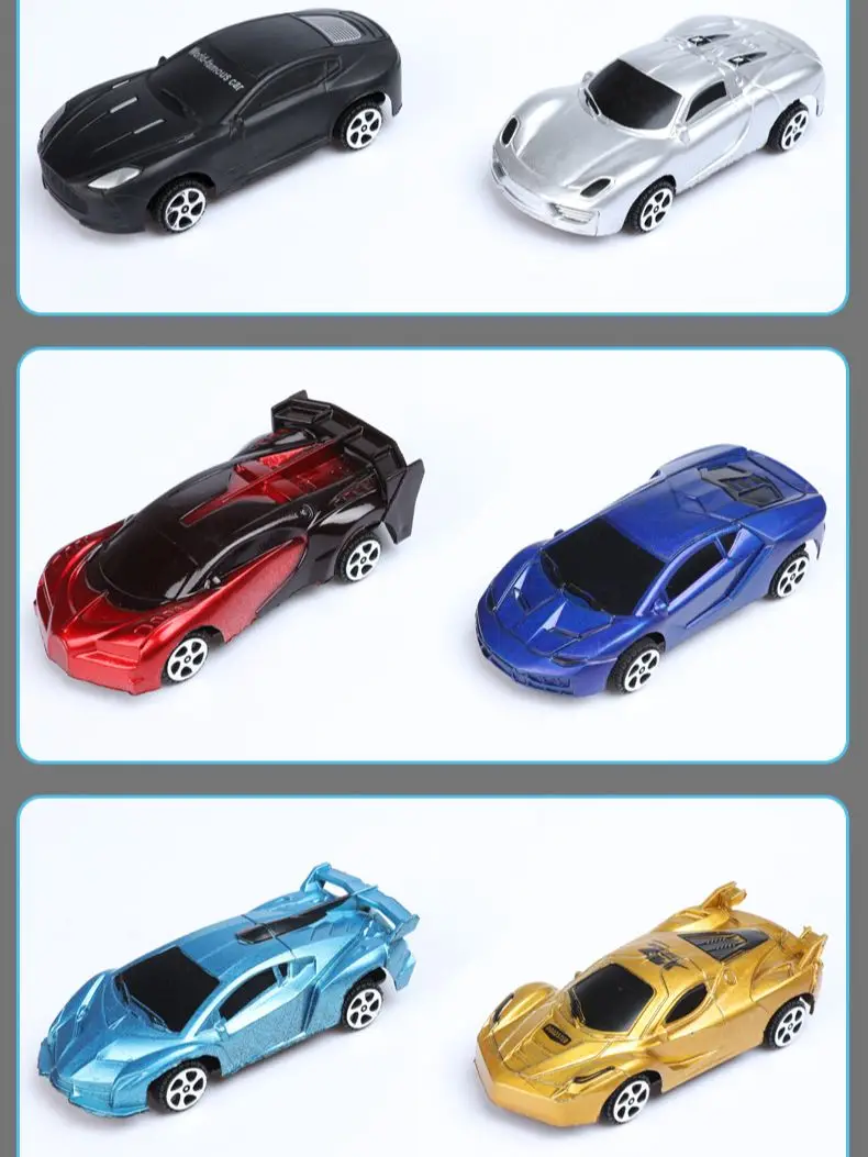 9 cm long children\'s return toy car, boy racing cartoon car model, a gift for children\'s learning and playing