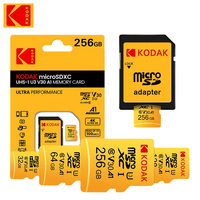 KODAK Micro SD 128GB 256GB Flash Memory Card C10 TF Card 4K Class10 Tarjeta MicroSD Card U3 UHS-I Card Free Shipping