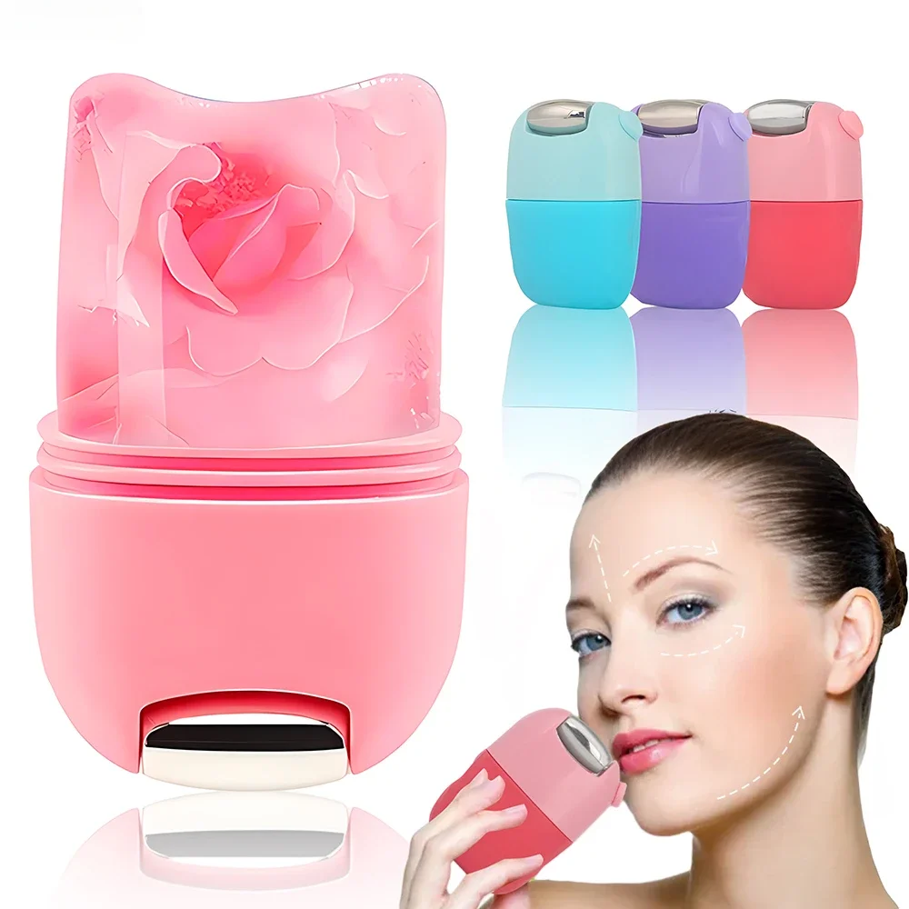 2In1 Silicone Ice Facial Roller Skin Care Beauty Lifting Contouring Tool GuaSha Roller Puffiness Skin Care Beauty Treatment Tool