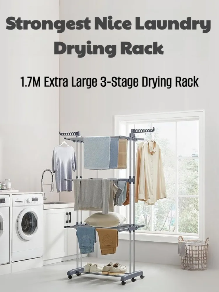 Home removable drying rack Multifolding telescopic towel hanging rack Floor standing drying rack