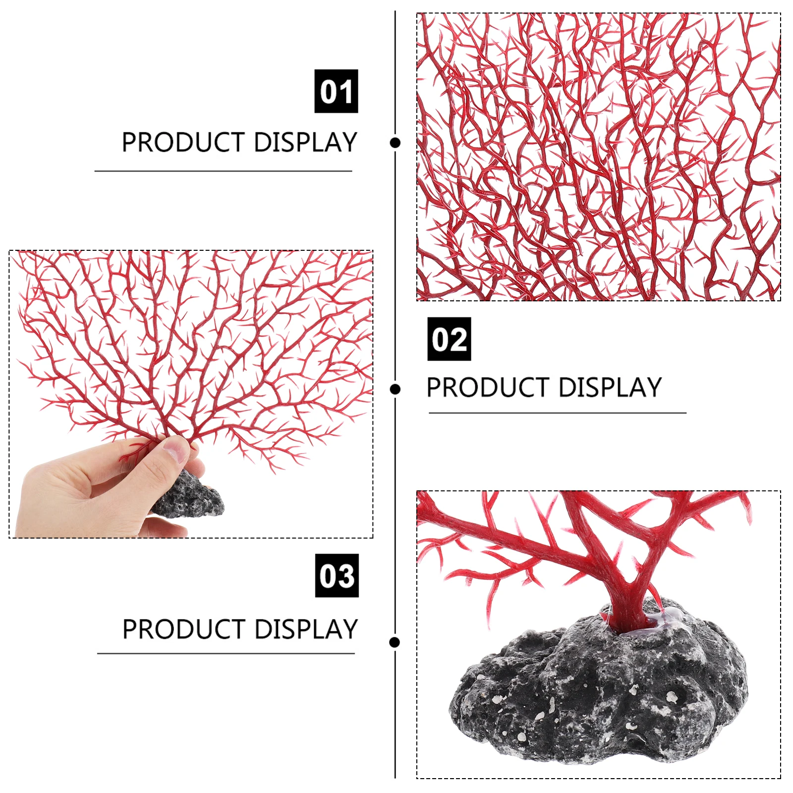

2 Pcs Simulated Coral Branches Faux Underwater Plants Aquarium Decor Sea Fan Red Decorations Fish Tank Ornament Seafan for