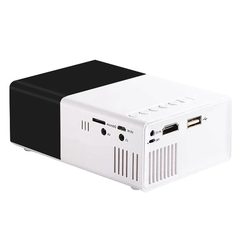AA87 School Season Multi-Functional Classroom Mini Projector Easy To Use With EU Plug,Black-White