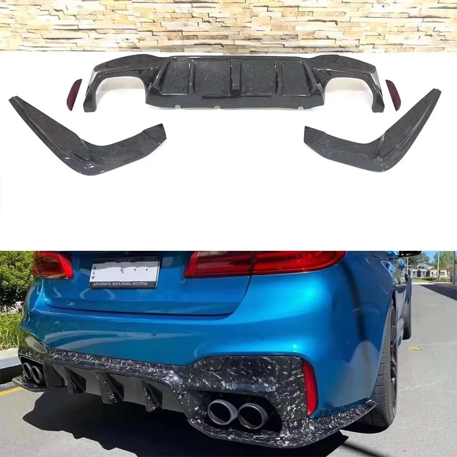 For BMW 5 series M5 F90 G30 G38 530i 540i Carbon Fiber Car Rear Bumper Diffuser Rear Splitters Spoiler Back lip shunt body kit