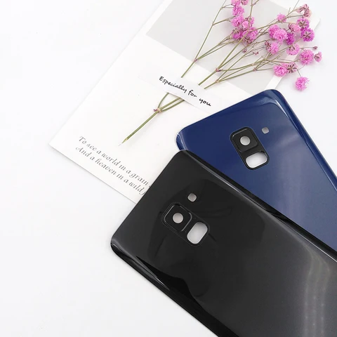 Задняя крышка батарейного отсека для Samsung Galaxy A8 2018 A530 A530F SM-A530F, задняя панель, дверной корпус, запасная часть с объективом камеры