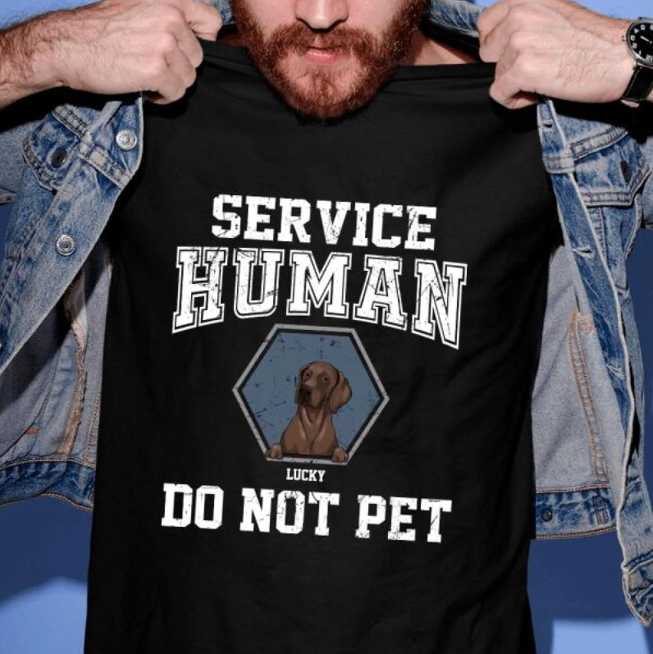 Personalized Dogs Service Human Do Not Pet T Shirt For Dog Lover Custom Name Mothers Fathers Day Mom