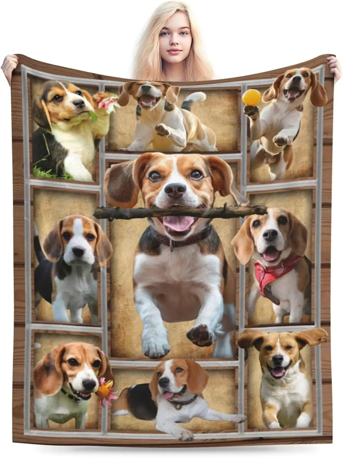 Beagle Throw Blanket Cute Dog Portrait Art Unique Gift Home Bedroom Living Room Decorative Accessory