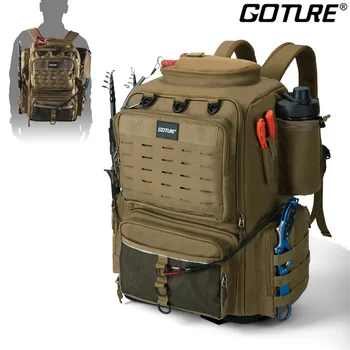 Goture Taşınabilir Balıkçılık Çanta Su Geçirmez Sırt Çantası Çift Omuz Çantası Açık Büyük Kapasiteli Dayanıklı Balıkçılık Rafting Yürüyüş Binme