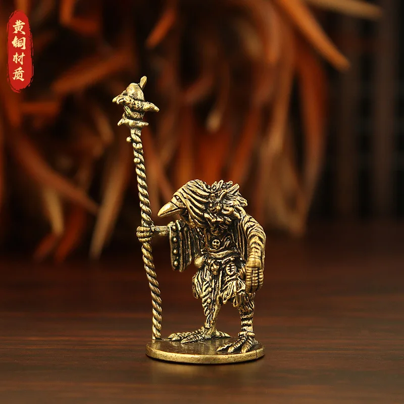 Wizard solid , magician, vintage brass, creative warrior, ancient soldier model, copper figurine, for export