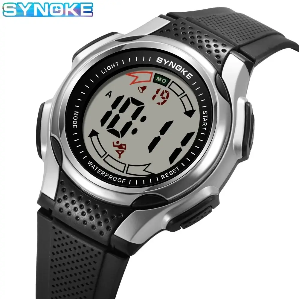 SYNOKE Watch Outdoor Sports New Models Waterproof Shock Resistant Large Screen Display Luminous LED Digital Watch For Men