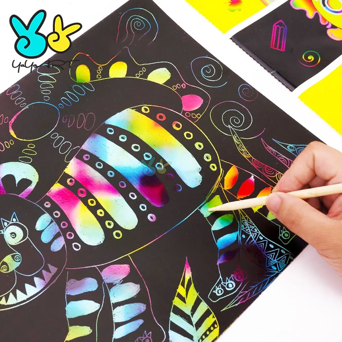 

4 PCS Drawing Scratch Painting Tools Child Stylus Pen Color Bamboo Sketch Brush