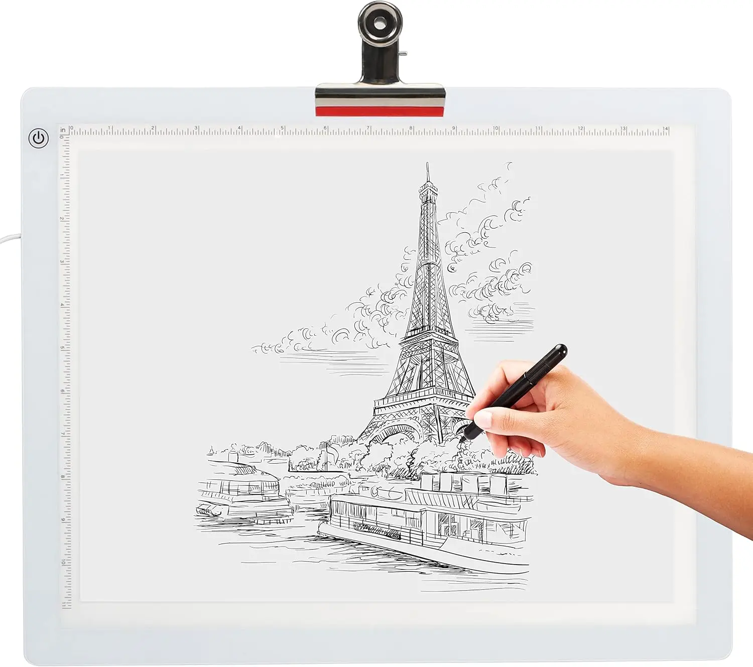 

LED Tracing Light Box, 19" Ultra-Thin Light Pad with Adjustable Brightness, USB Cable, Adapter, Clip, Paper for Sketching