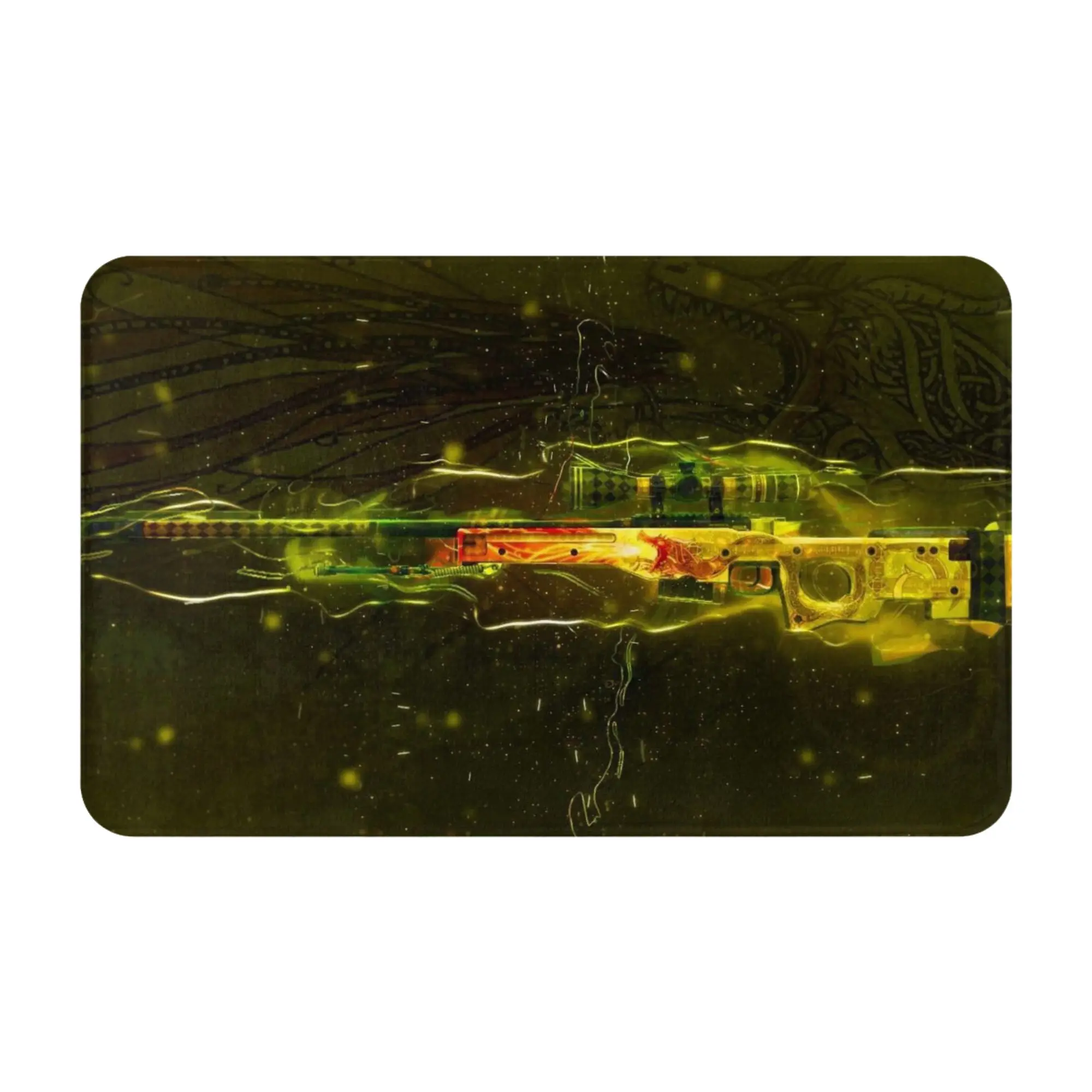 Glowing Toxic CS GO Gun Skin Doormat Bath Living Room Mat  Balcony Home Decor