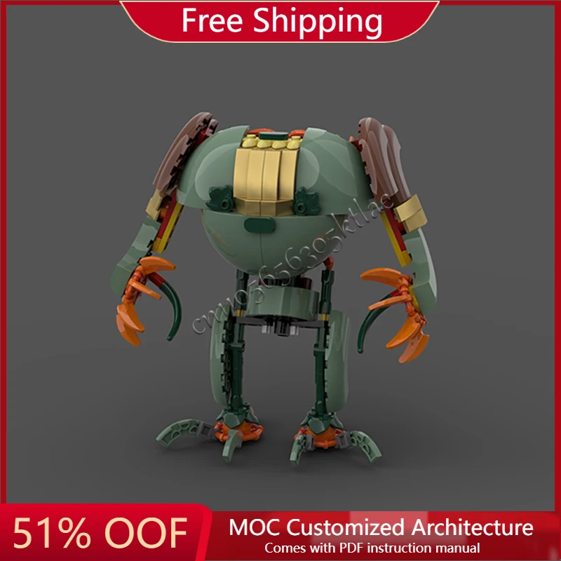 

227 PCS MOC Customized Creative Cockpit Customized Chrysanthemum Battle Robot Model Kid DIY Assembly Toy For Boys Birthday Gift