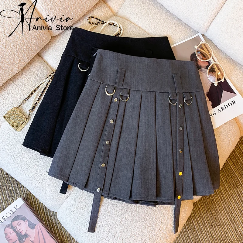 

Women's Summer Black/Gray Half Skirt Elegant Harajuku Punk Fashion Women's Team Design Casual Y2K A-line Sexy Mini Skirt 2024