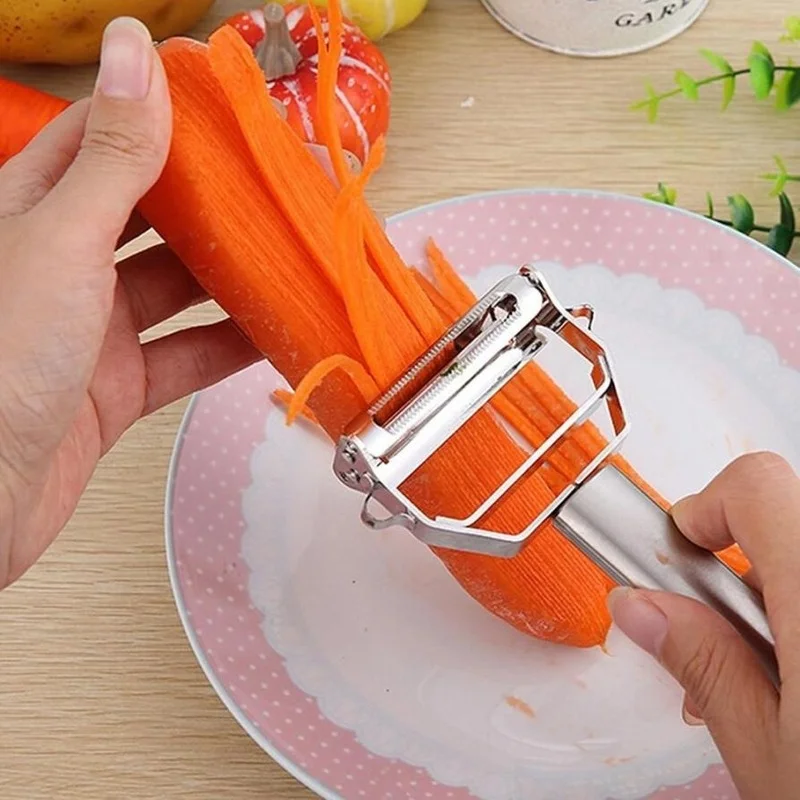 Stainless Steel Potato Cucumber Carrot Grater Julienne Peeler Vegetables Fruit Peeler Double Planing Grater Kitchen Gadget High