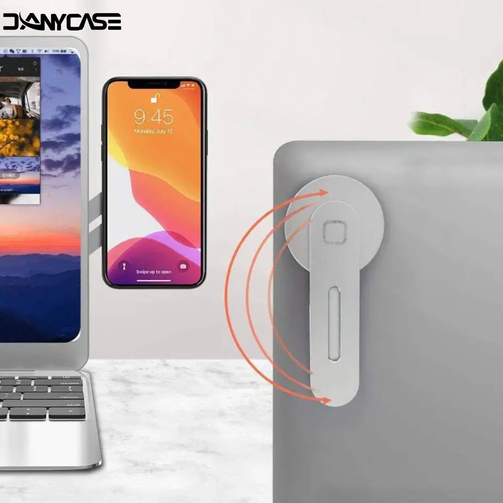 

Вращающийся складной магнитный держатель для ноутбука и телефона, регулируемый по углу наклона, с функцией подвесного крепления к экрану