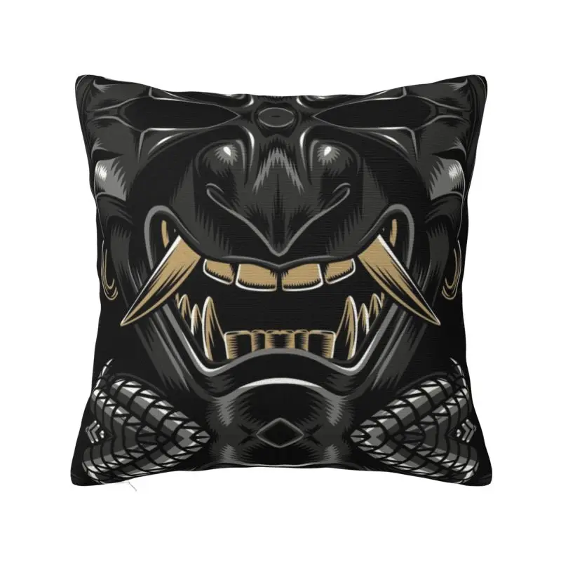 Fashion Japan Samurai Demon Oni Cushion Cover 40x40cm Velvet Hannya Tattoo Pillow Case for Sofa Car Square Pillowcase Home Decor