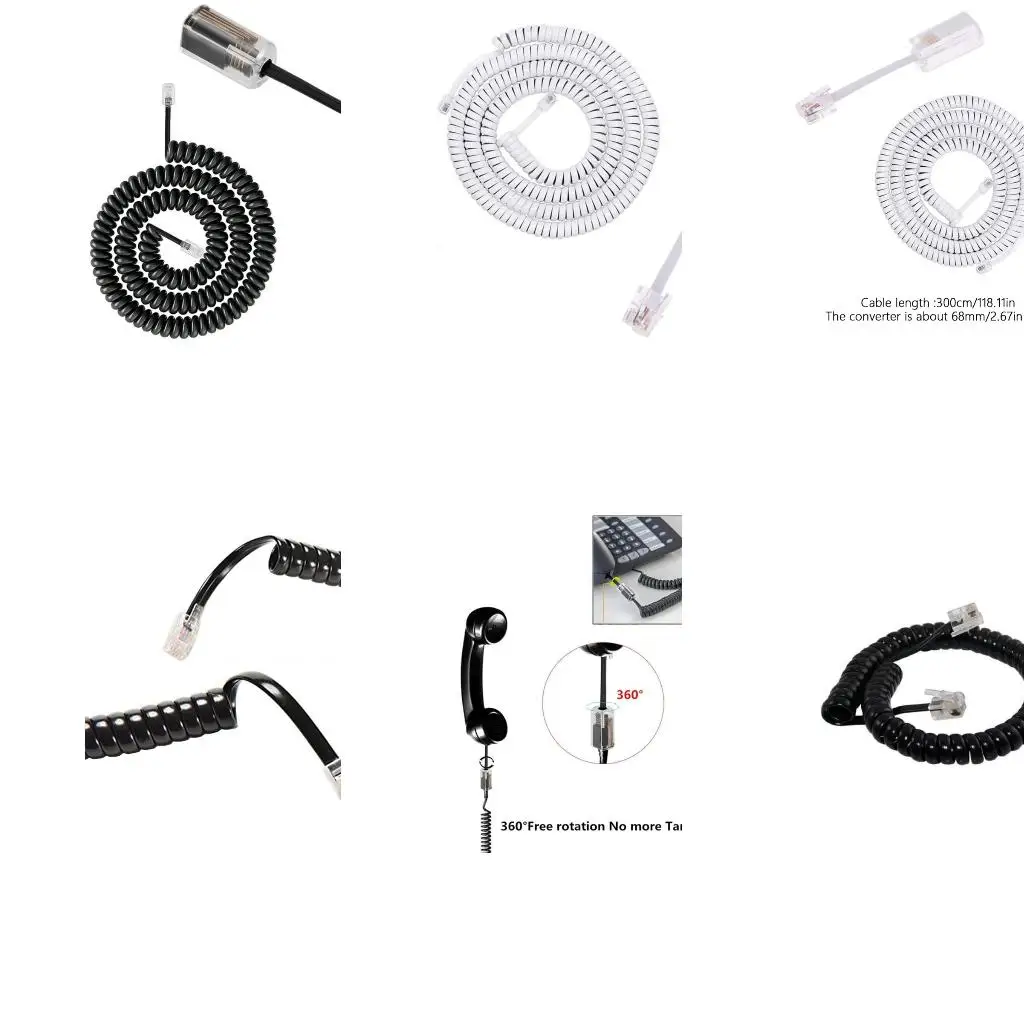 1 Set Telephone Handset Cord Detangler Set Practical RJ9 Phone Cord Detangler